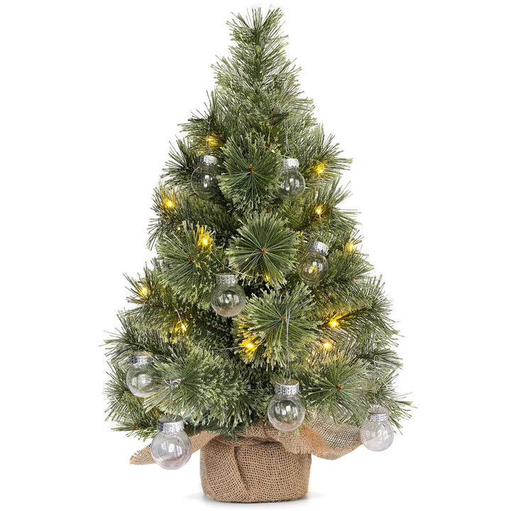 Mini Künstlicher Weihnachtsbaum Mit Beleuchtung 60cm, Weihnachtsdeko Tisch Büro, Tisch Weihnachtsbau