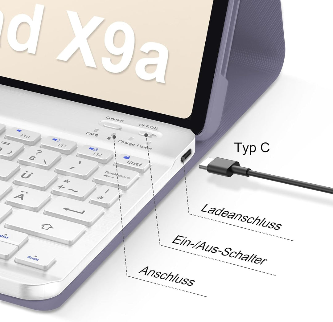 IVEOPPE Tastatur für Honor Pad X9a 11.5 Zoll, Hülle mit Bluetooth Abnehmbarer Tastatur für Honor Pad