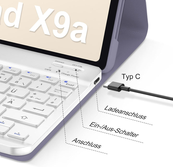 IVEOPPE Tastatur für Honor Pad X9a 11.5 Zoll, Hülle mit Bluetooth Abnehmbarer Tastatur für Honor Pad