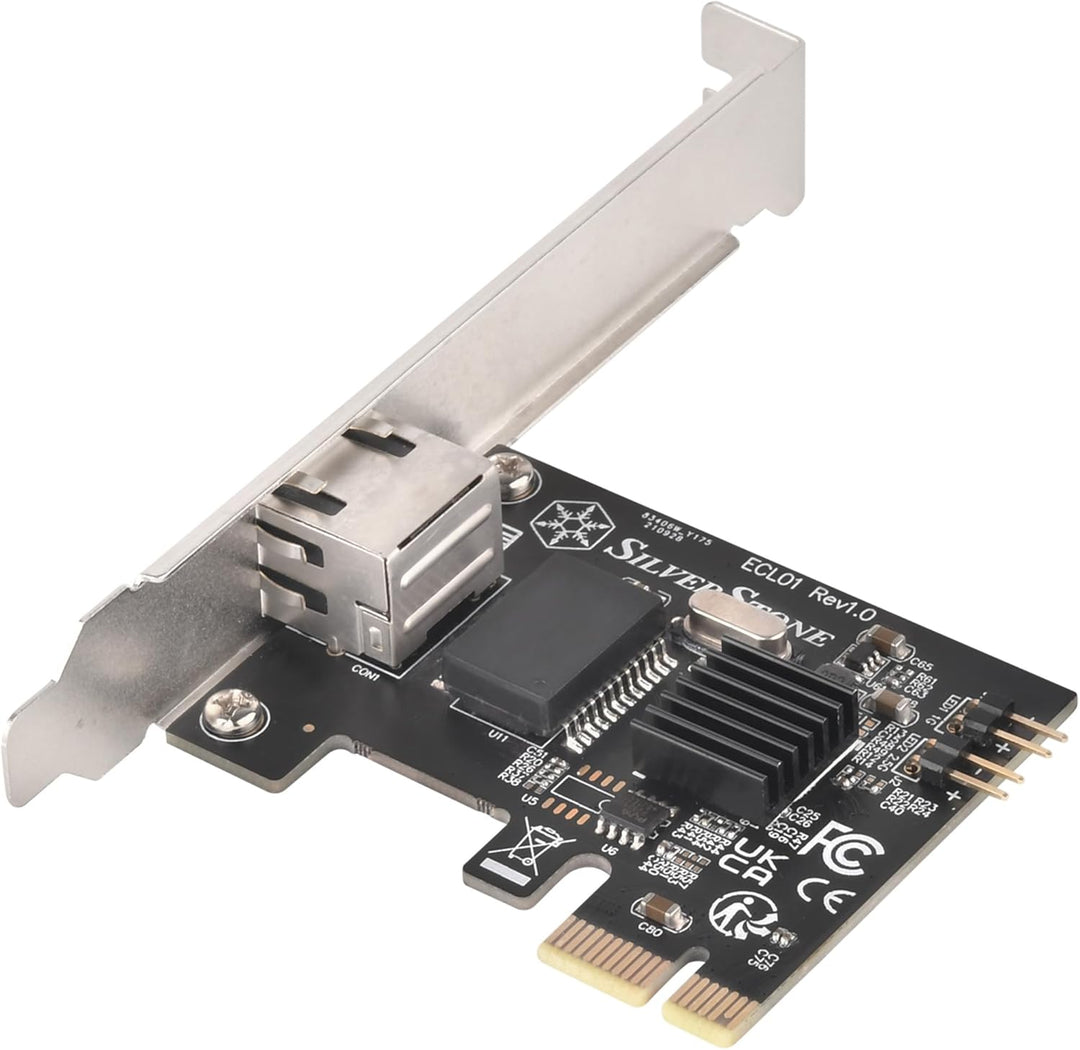 SilverStone Technology SST-ECL01 - RJ45-PCIe-Netzwerkschnittstellenkarte für 2, 5 Gbps