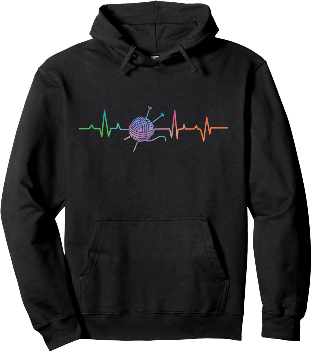 Stricken Stricken Herzschlag Stricken Herzschlag Pullover Hoodie