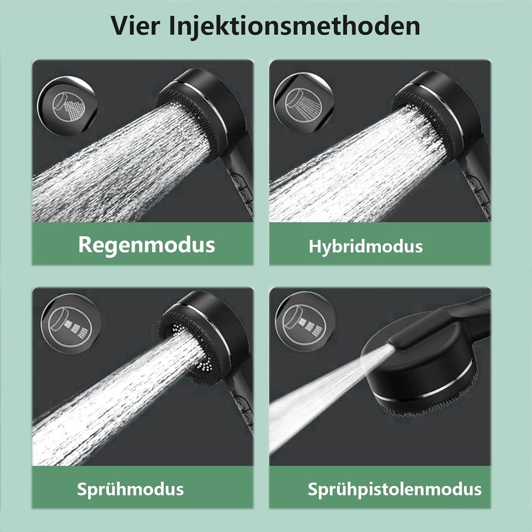 Duschkopf mit Filter, Hochdruck Handbrause mit Schlauch, Hartwasserfilter Duschkopf und Schlauch mit