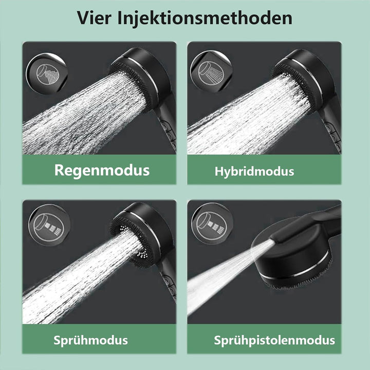 Duschkopf mit Filter, Hochdruck Handbrause mit Schlauch, Hartwasserfilter Duschkopf und Schlauch mit