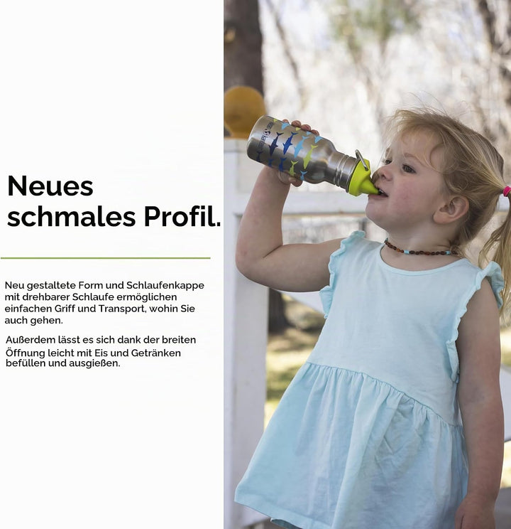 Klean Kanteen Kid Kanteen Classic mit Sippy Cap Haie, Haie