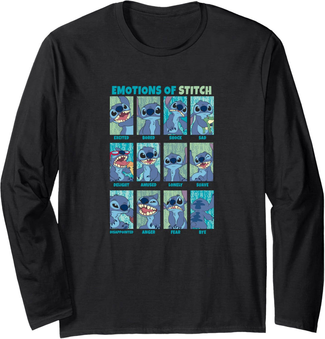 Disney Lilo & Stitch Faces of Emotion Board Box Up Langarmshirt