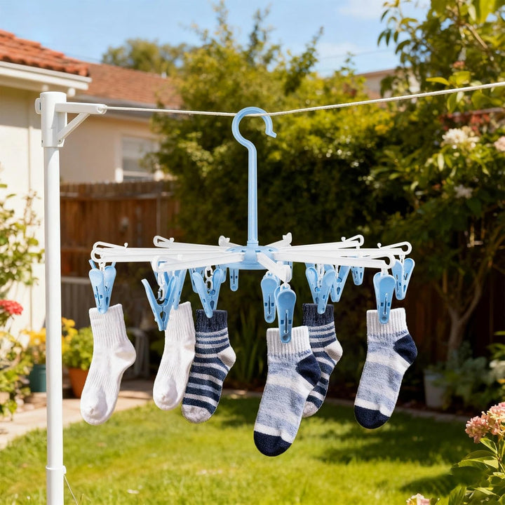 2 Stück Sockentrockner, Sockenhalter Wäscheständer Faltbar mit 40 Clips, Sockenaufhänger Wäscheständ