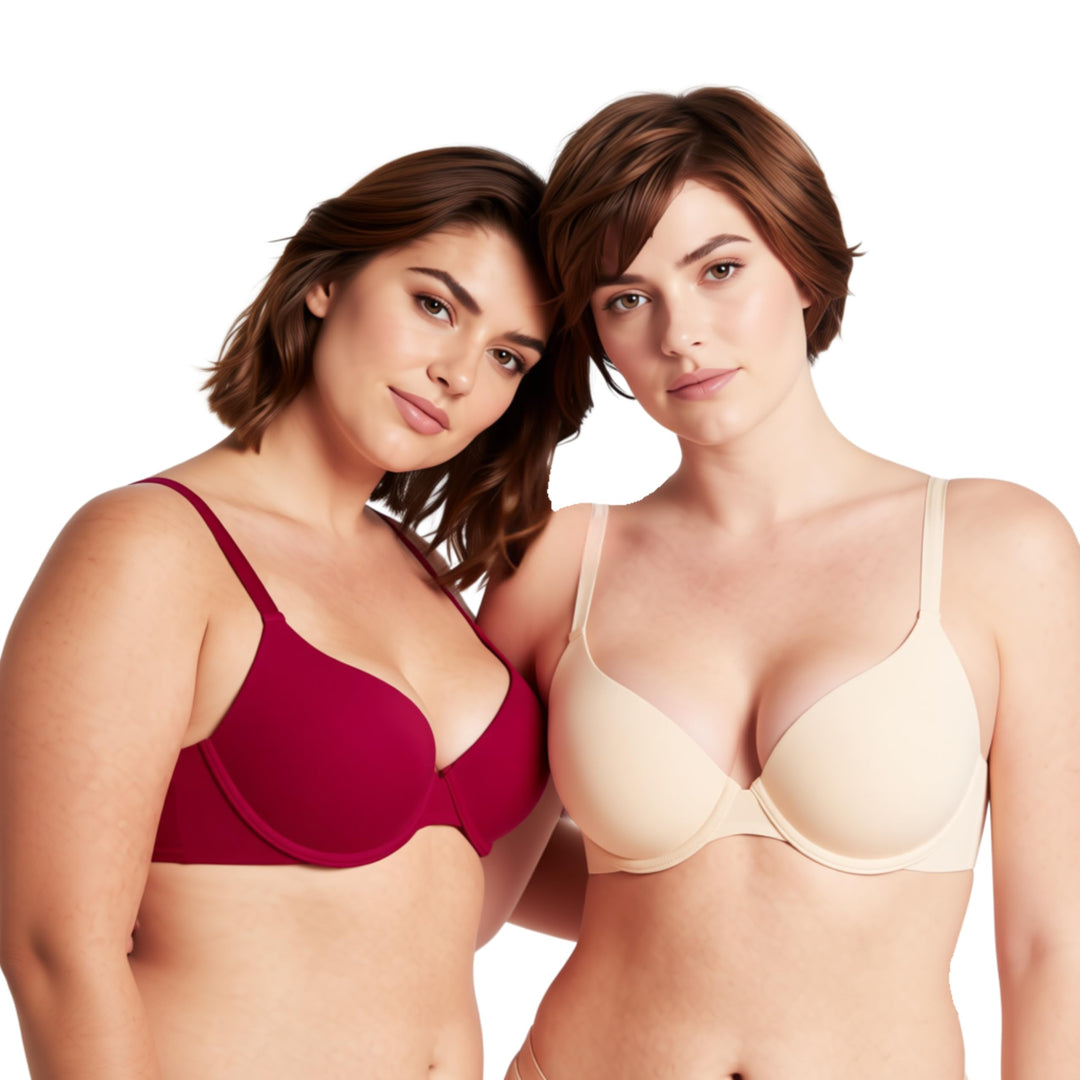 Curve Muse Damen Übergrösse Vollständige Abdeckung Bügel vorne schliessen BHs-1PK oder 2PK 70D Nackt