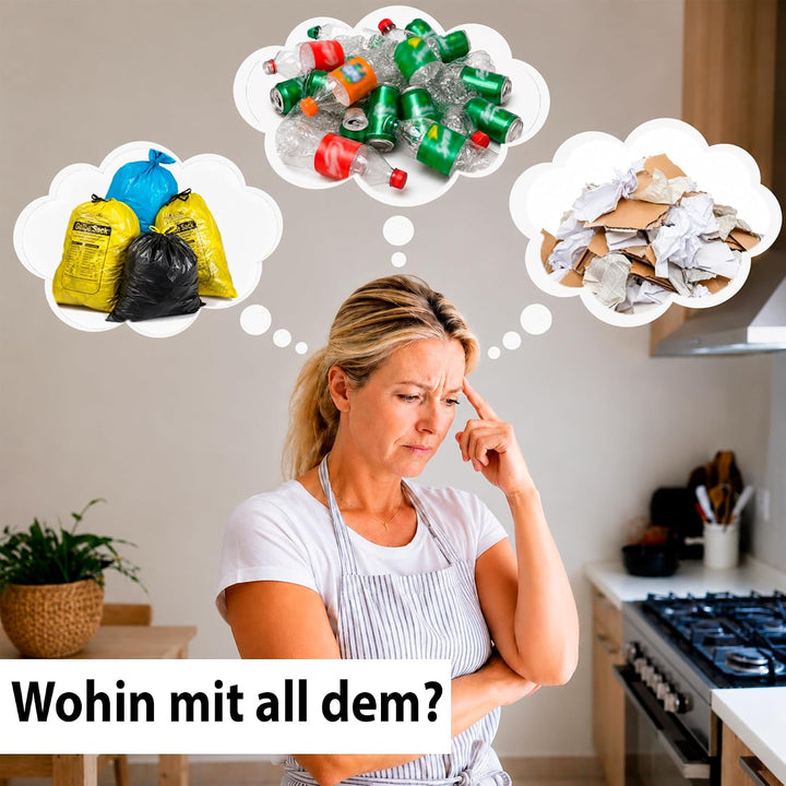 Gelber Sack Ständer Stabil mit Deckel – Müllständer &amp; Müllsackständer 70-120L, Gelber Sack Halter, M