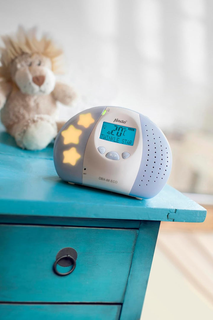 Alecto DBX-88 Eco DECT Digitales Babyphone hohe Reichweite bis zu 300 m. (100% störungsfrei), Gegens