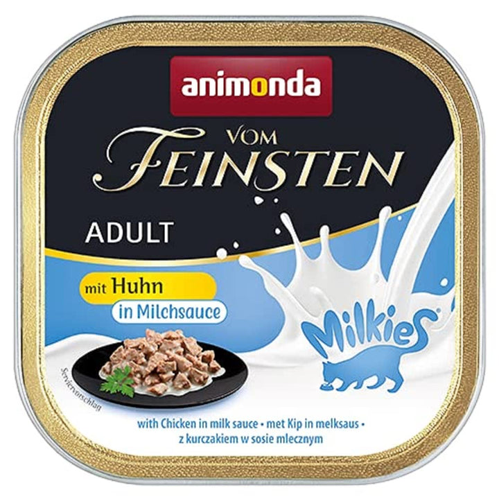 animonda Vom Feinsten Milkies Adult Katzenfutter, Nassfutter für Erwachsene Katzen, mit Huhn in Milc