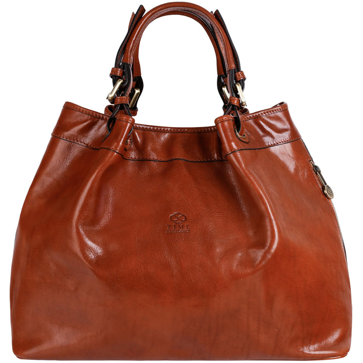 Time Resistance Schultertasche Damen - Handtasche aus Leder - Made in Italy - Tragetasche - Business