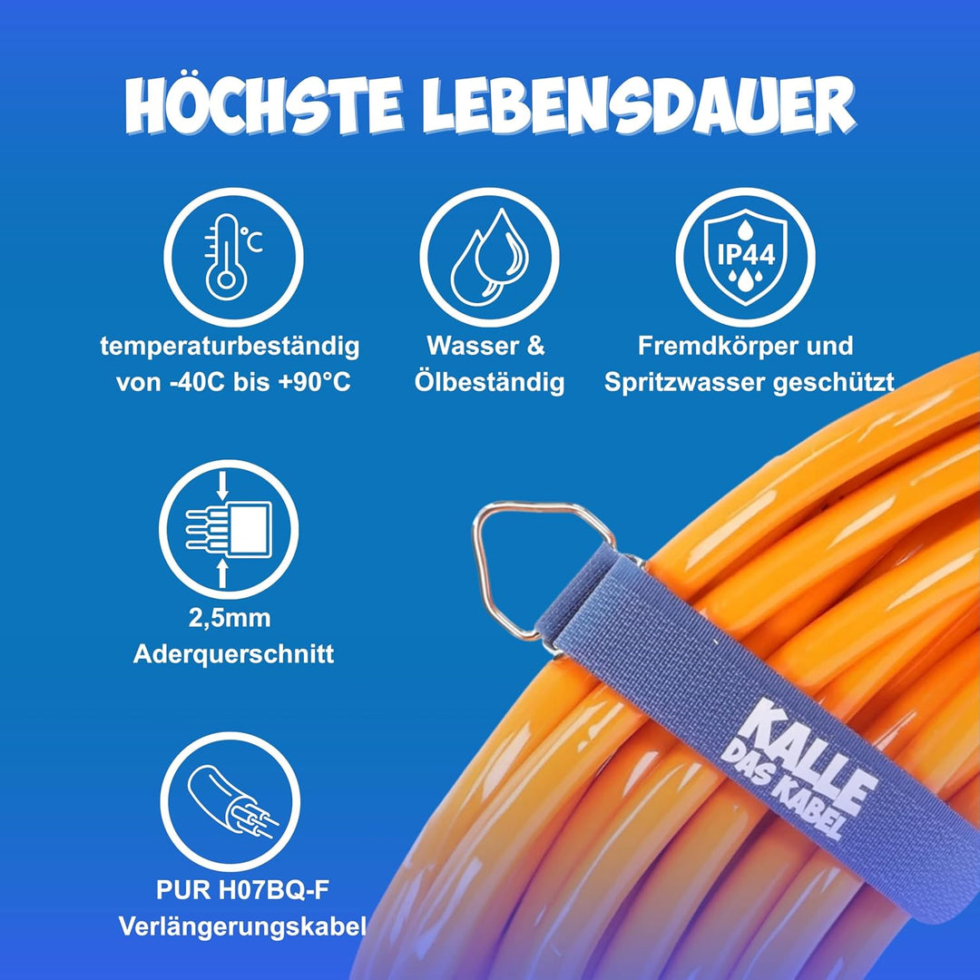 KALLE DAS KABEL CEE Verlängerung Kalle Blue Signal 2,5mm² Winkel Industrie BAU Boot Womo Camping Vol