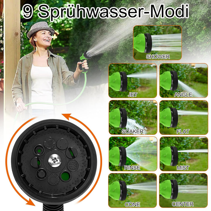 FIVMEN Schlauchtrommel Gartenschlauch 30m Trommel Wasserschlauch Schlauchaufroller 3/4 Zoll mit Mult