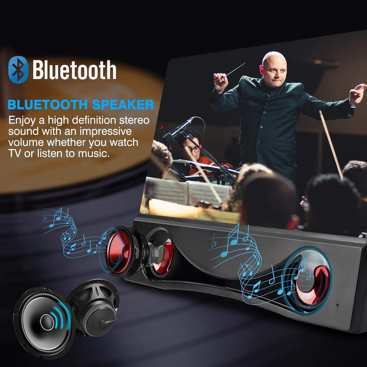 Newseego 12" Phone Screen Magnifier with Bluetooth Speaker,HD Anti-Blu-Ray Handy Bildschir Lupe mit