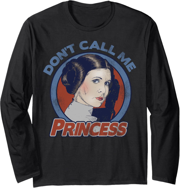 Star Wars Princess Leia Don't Call Me Princess Text Portrait Langarmshirt