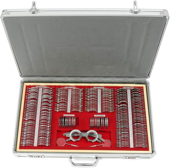 266Pcs Metal Optometry Optical Trial Lens Set Optometrie Metallrand Linse Testlinsen Frame Alukoffer