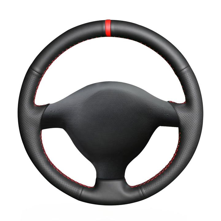 MEWANT Handgenähter Schwarzer Kunstleder Lenkradbezug für Passat B5 für Golf 4 (IV) für Bora für Sha