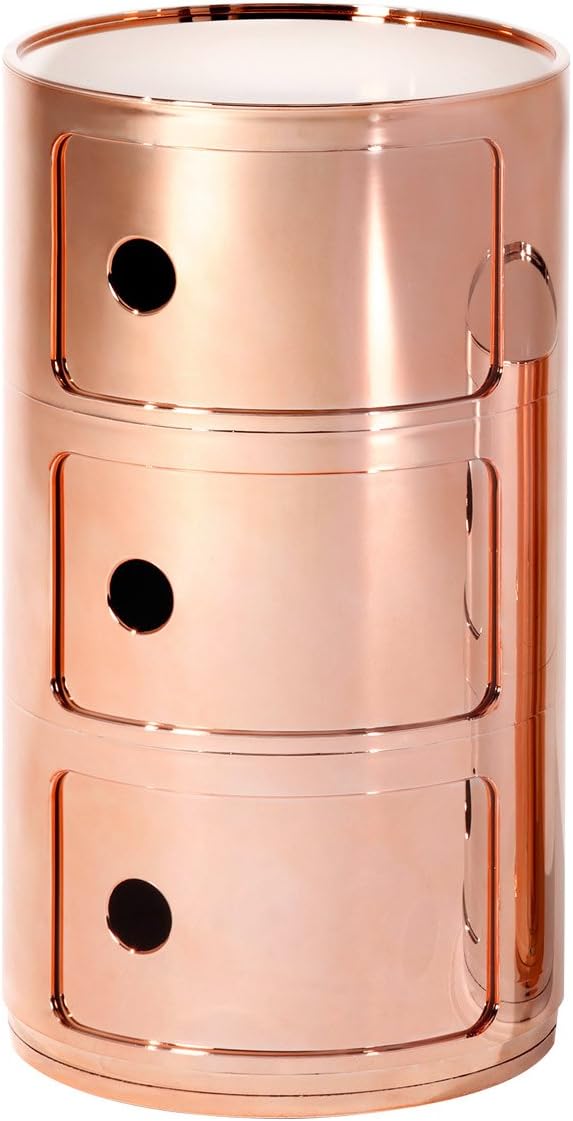 Componibili 3 Container, kupfer glänzend H 59cm Ø 32cm modern Kupfer/Glänzend, modern Kupfer/Glänzen