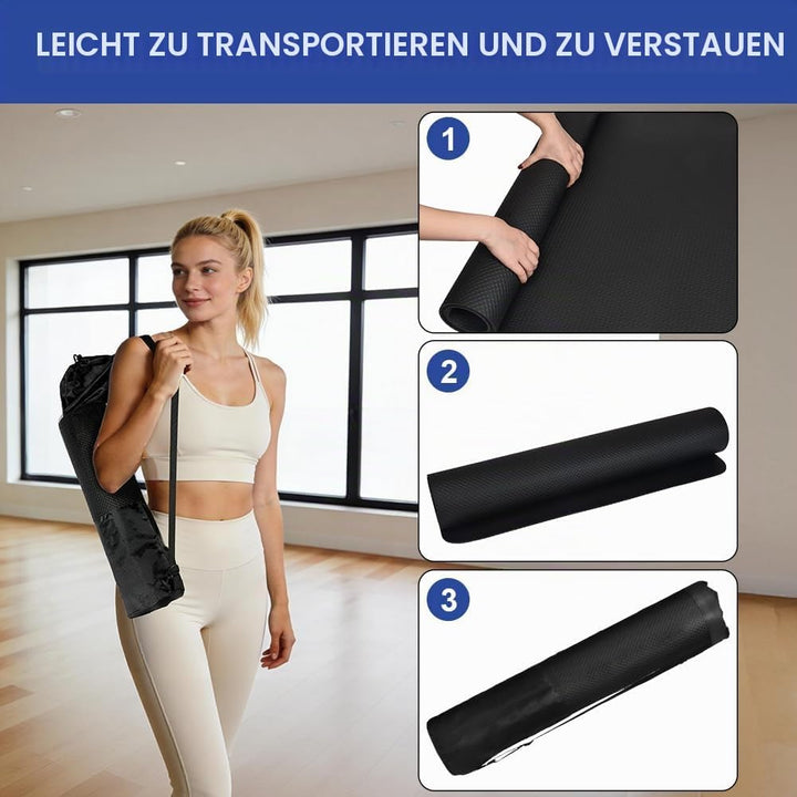 DiULi Yogamatte, Bodenschutzmatte Fitnessgerät Fitnessmatte mit Tragegurt und Tasche, für Pilates, W