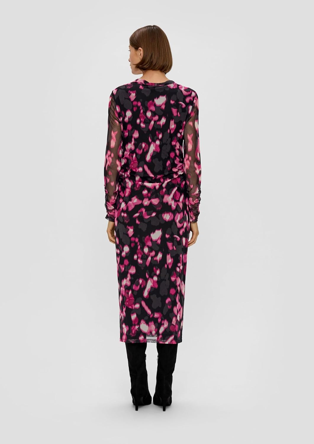 s.Oliver BLACK LABEL Damen Maxi Kleid mit Allover Print 42 99a3, 42 99a3