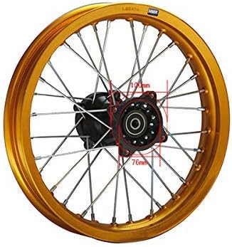Alu Felge 14 Zoll hinten Gold elox. Typ 2 für 12 mm Achse Pit Bike, Gold