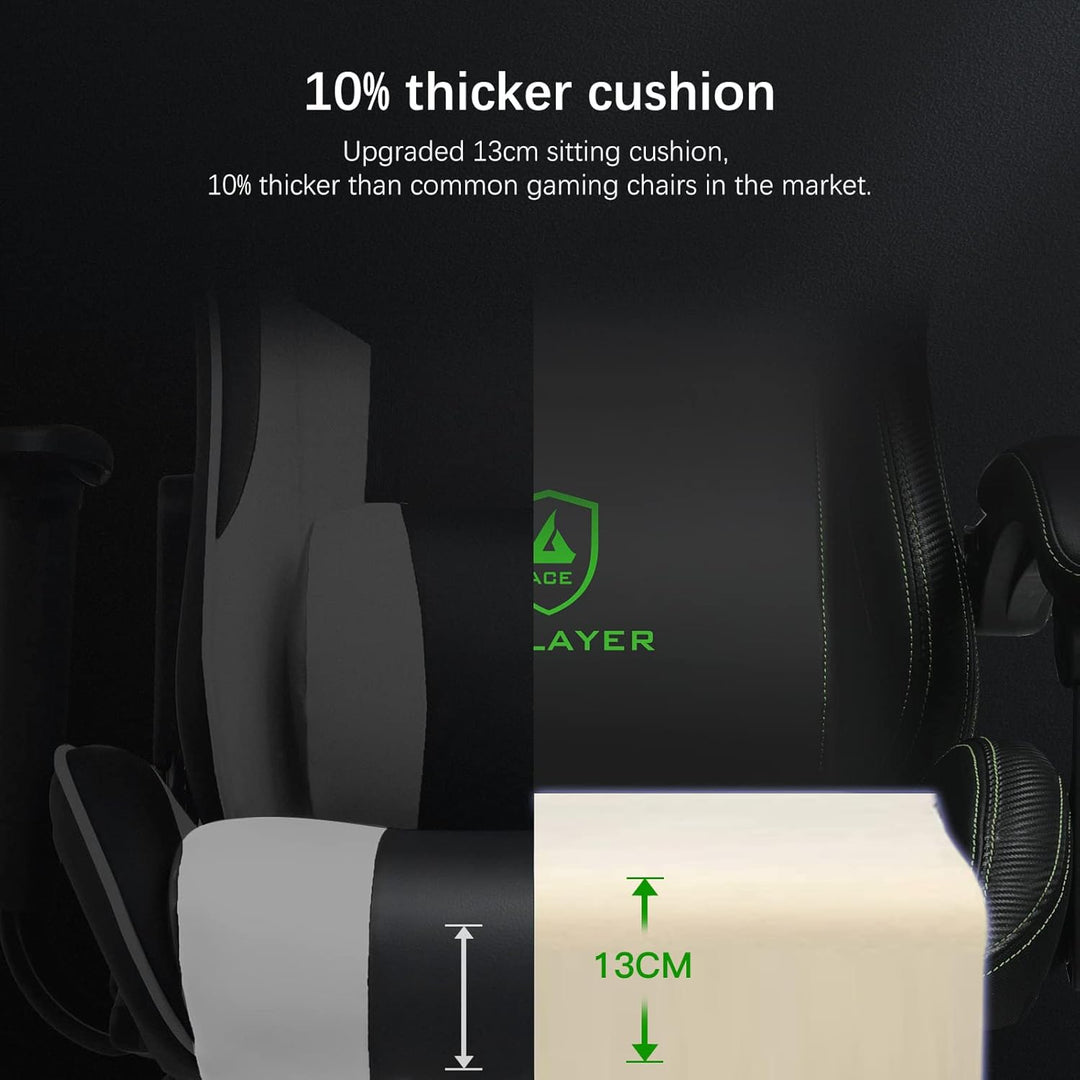 GTPLAYER Gaming Stuhl, Ergonomischer Gaming Sessel Schreibtischstuhl PC Gamer Racing Stuhl mit Fusss