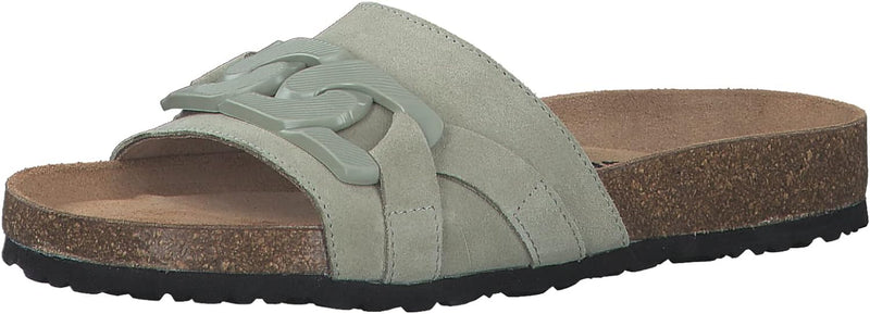 Tamaris Damen Pantoletten, Frauen Slipper 40 EU Grün, 40 EU Grün