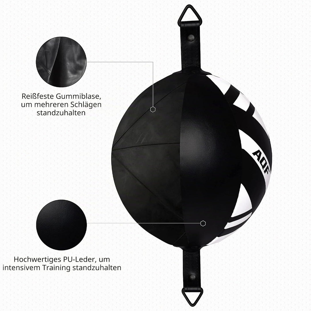 AQF Boxen Doppelendball Rex Leder Boxbirne Set MMA Punchingball Erwachsene Training Speedball Set sc