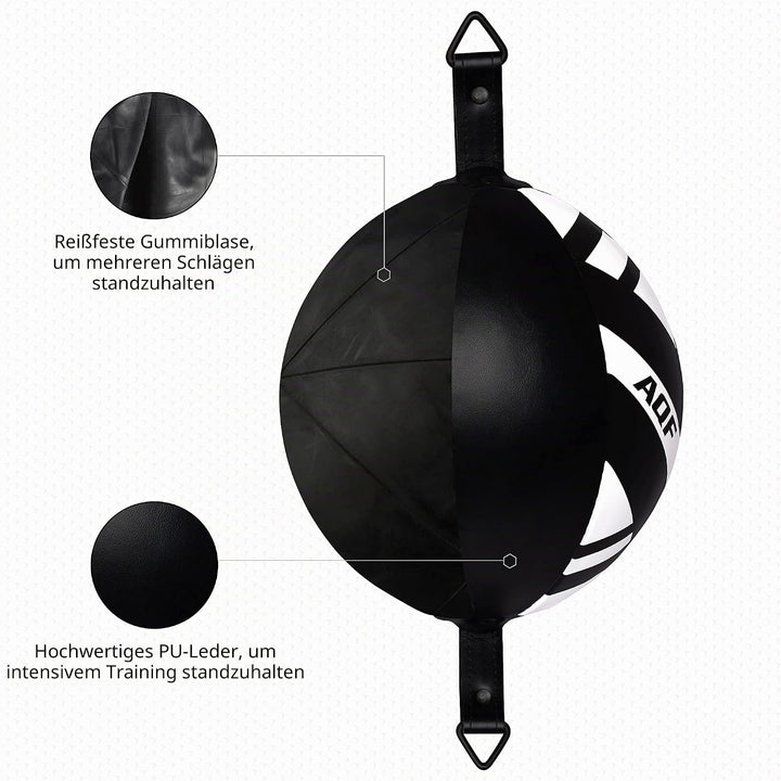 AQF Boxen Doppelendball Rex Leder Boxbirne Set MMA Punchingball Erwachsene Training Speedball Set sc