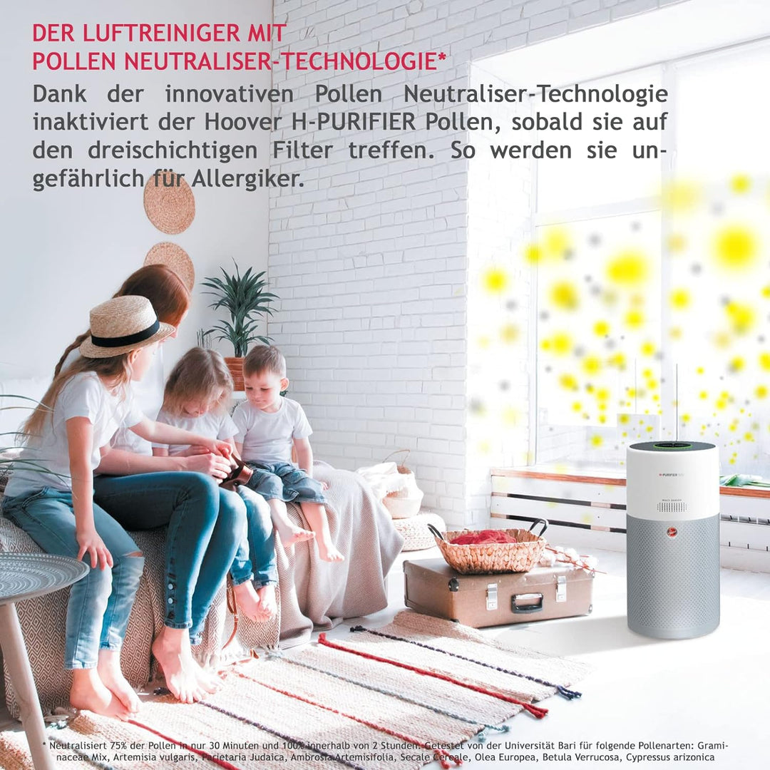 Hoover H-PURIFIER 500 Luftreiniger – mit HEPA-13 Filter für gute Luftqualität – Luftmesser mit CO-Wa