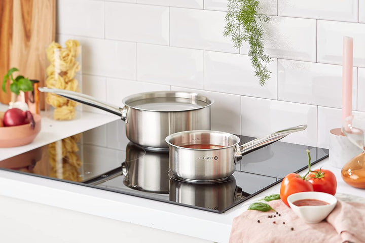 de Buyer - Set aus 4 Stielkasserollen PRIM'APPETY aus Edelstahl - 14/ 16/ 18/ 20 cm - 3501.04, Silbe