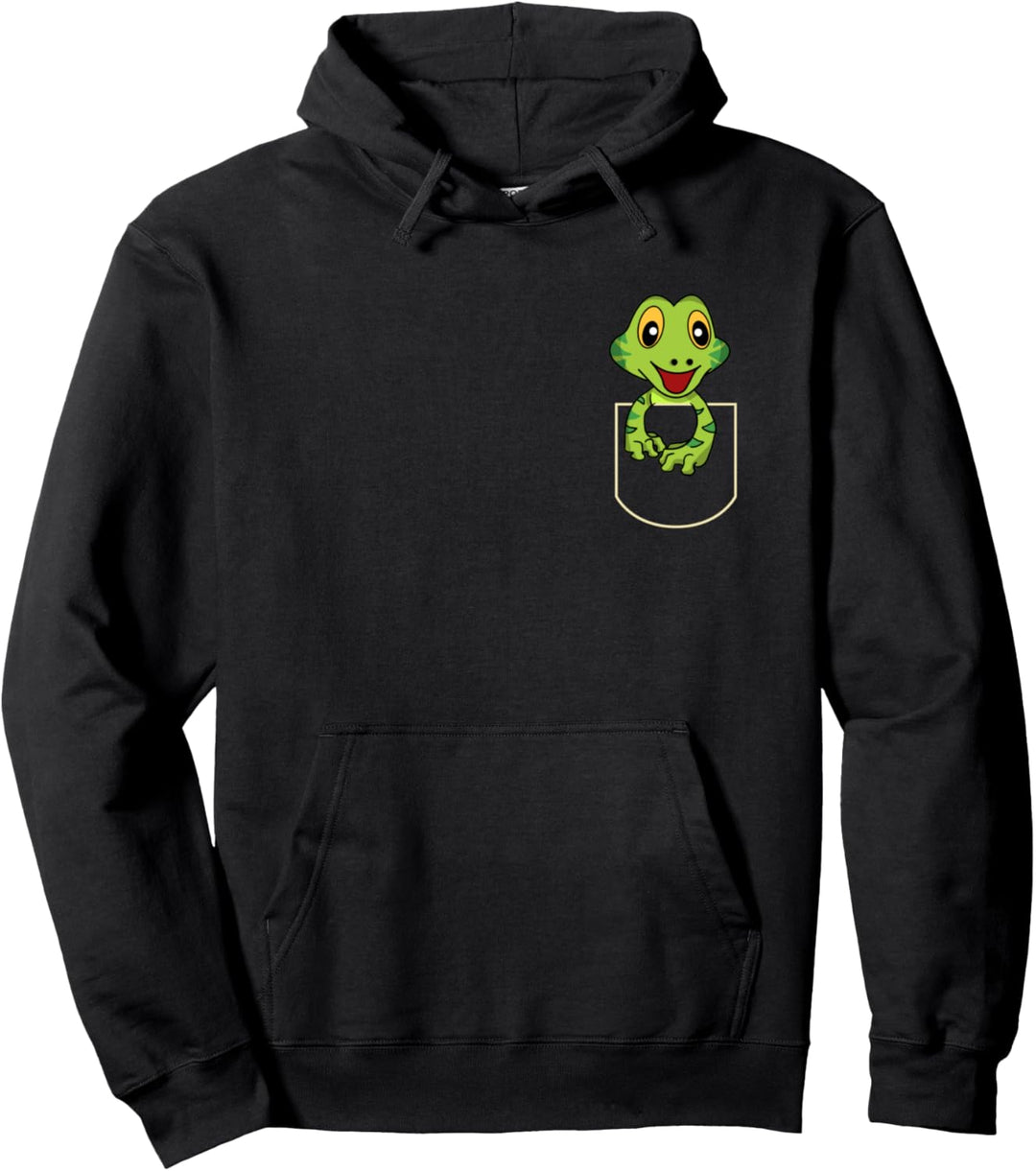Lustiges Gecko In Der Brusttasche Geschenk Eidechse Pocket Pullover Hoodie