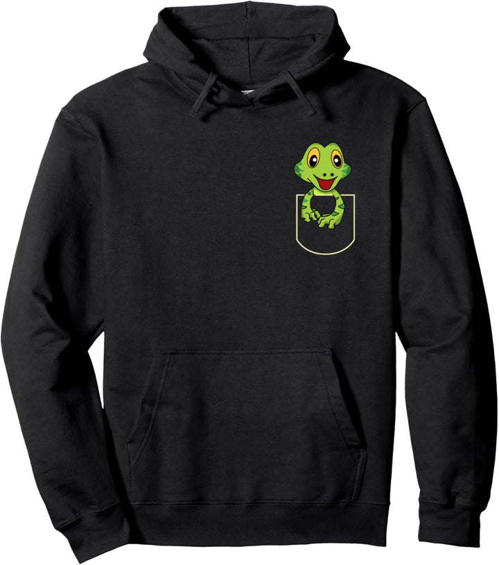 Lustiges Gecko In Der Brusttasche Geschenk Eidechse Pocket Pullover Hoodie