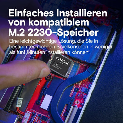 Crucial P310 SSD 1TB M.2 2230 PCIe Gen4 NVMe Interne SSD, bis 7.100 MB/s, mit Steam Deck, ASUS ROG A