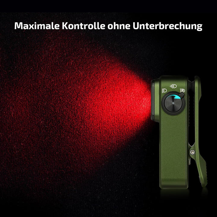 OLIGHT Oclip Pro Mini LED Taschenlampe mit Flutlicht, fokussiertes Licht und Rotlicht,500 LM helle U