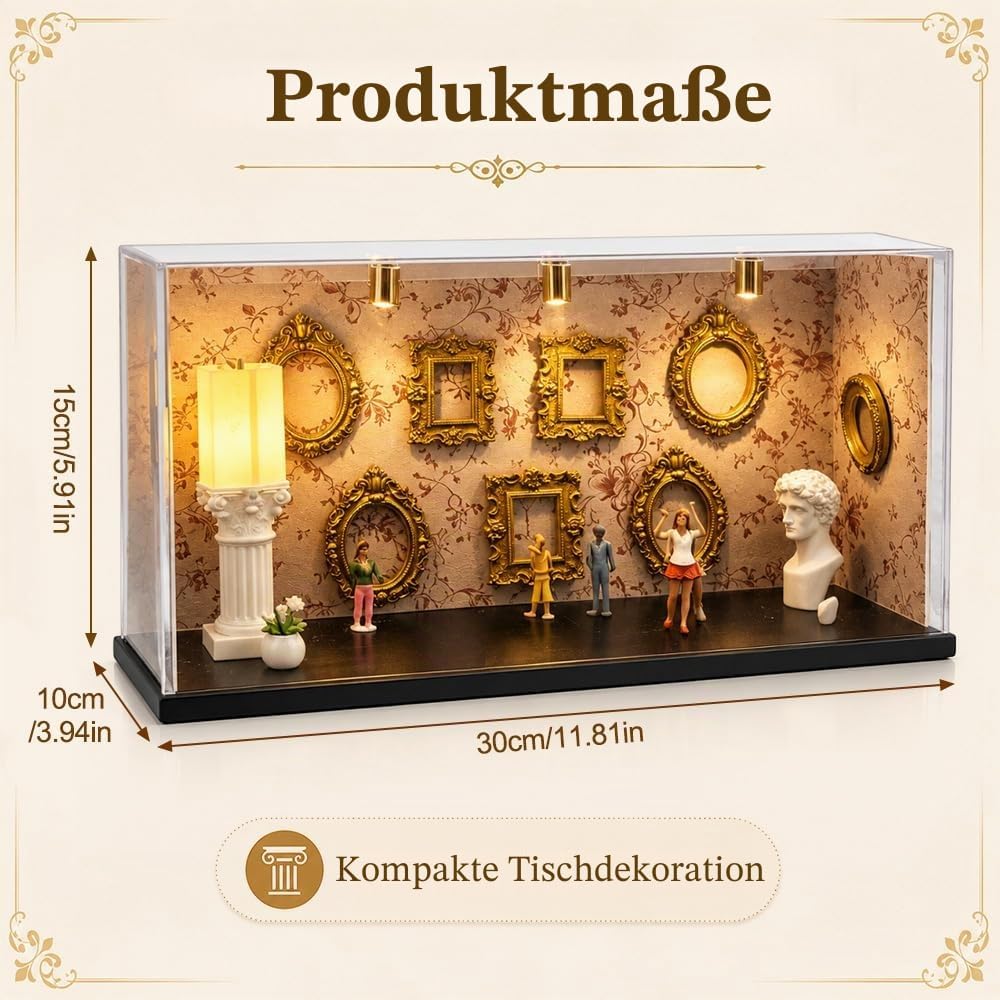 Mini Museum Bilderrahmen, SGZIOO DIY Mini Museum Silhouette Box mit Licht, Museum of Us Set, Tiefer