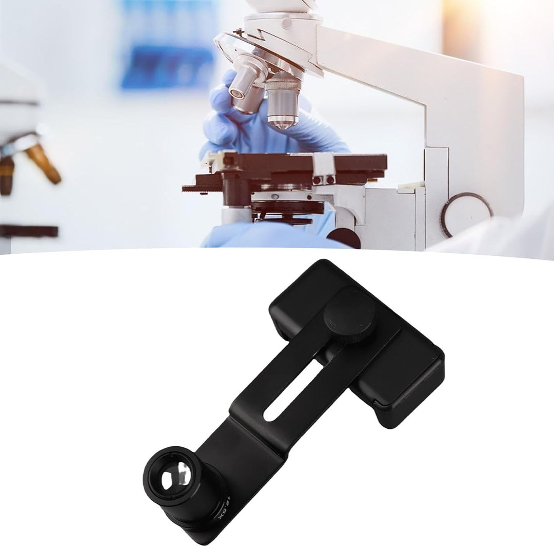 Mikroskop-Objektiv-Handy-Adapter, Metall-Mikroskop-Smartphone-Kamera-Adapter, mit 12,5-fachem Mikros