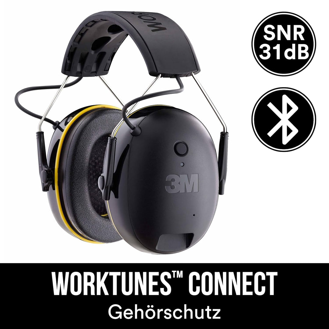3M WorkTunes Connect 90543EC1, Kabelloser Gehörschutz mit Bluetooth®-Technologie, integriertes Mikro