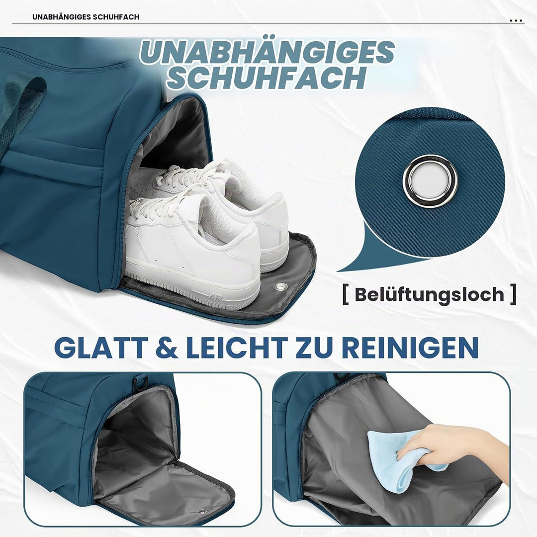 Sport Duffel Bag Damen Herren Sporttasche mit Schuhfach &amp; Nassfach Reisetasche Handgepäck Tasche Spo