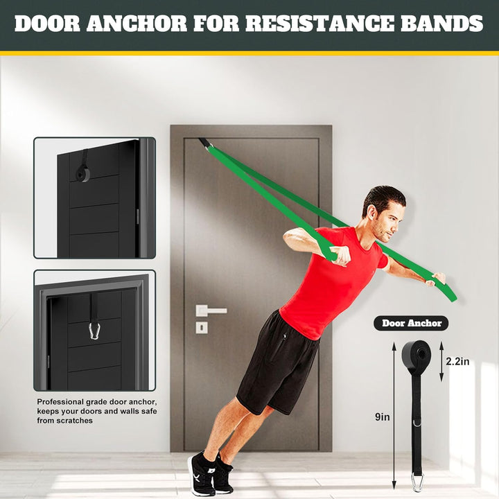 Resistance Bands Set,Fitnessbänder Widerstandsbänder 4er Set Mit Türanker Tragetasche,Gymnastikband