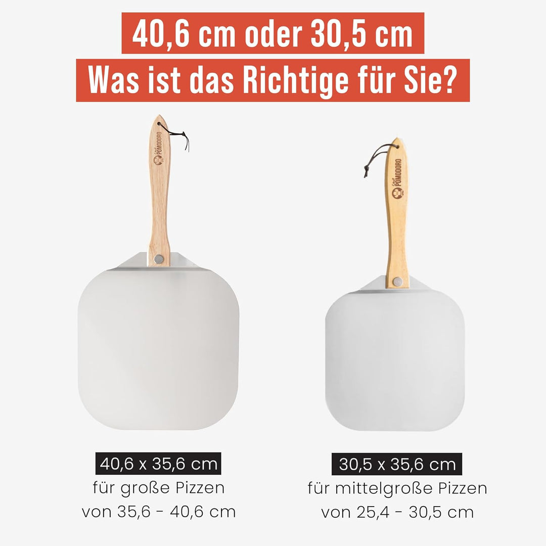 Chef Pomodoro - Pizzaschieber - 35,6 x 40,6 cm - Faltbarer Griff - Perforierte Aluminium Pizzaschauf