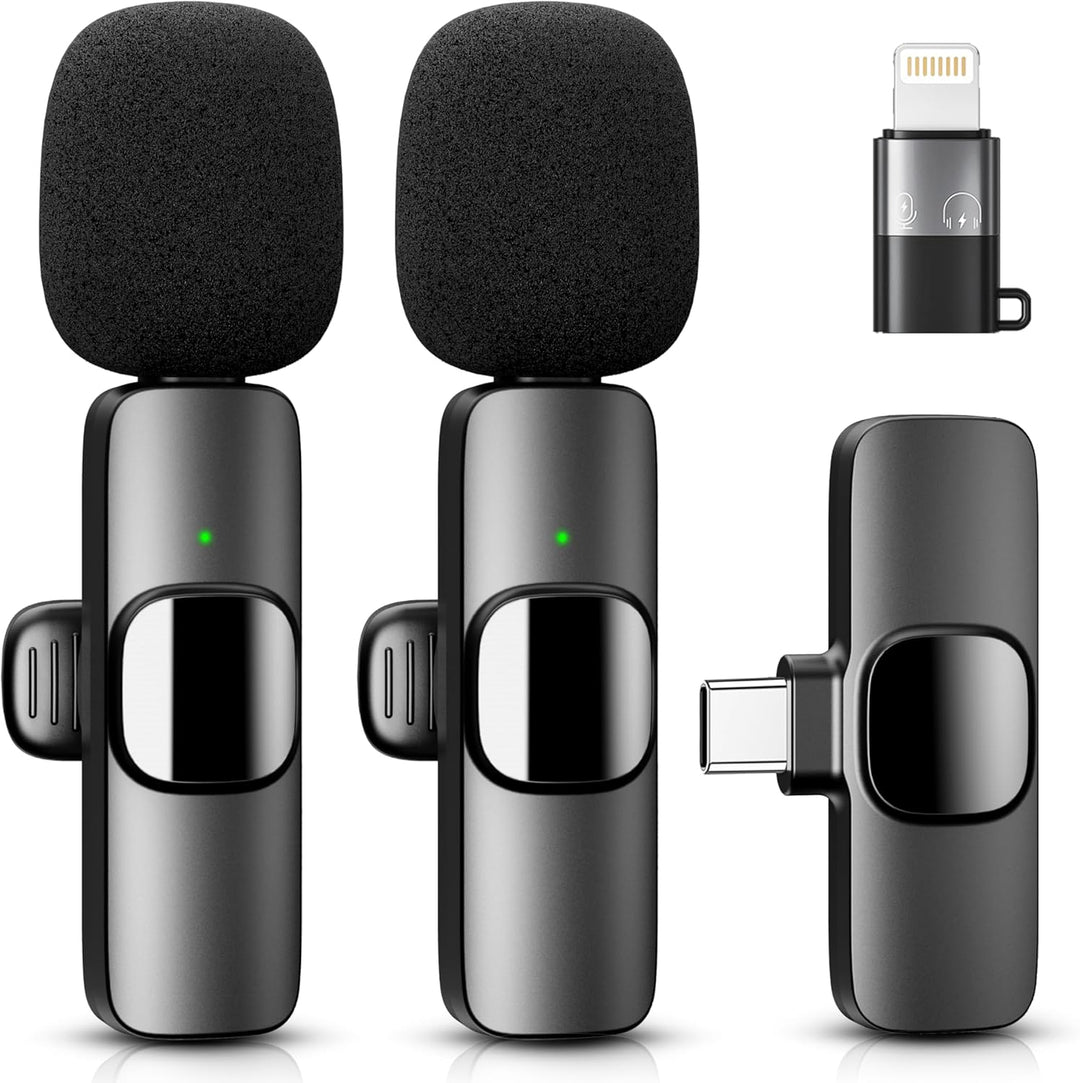 YRF Kabelloses Lavalier Mikrofon für iPhone - Android Computer, Mini Mikrofon für Live-Streaming, Vi