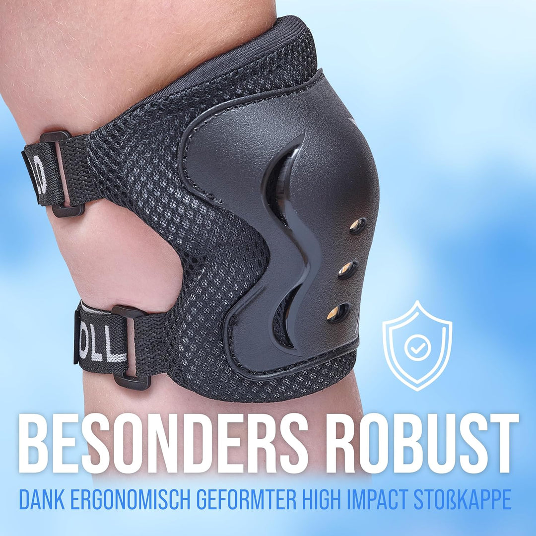 Apollo Schoner Set für Kinder, Knie und Ellenbogenschützer Kinder und für Handgelenk, Protektoren Ki