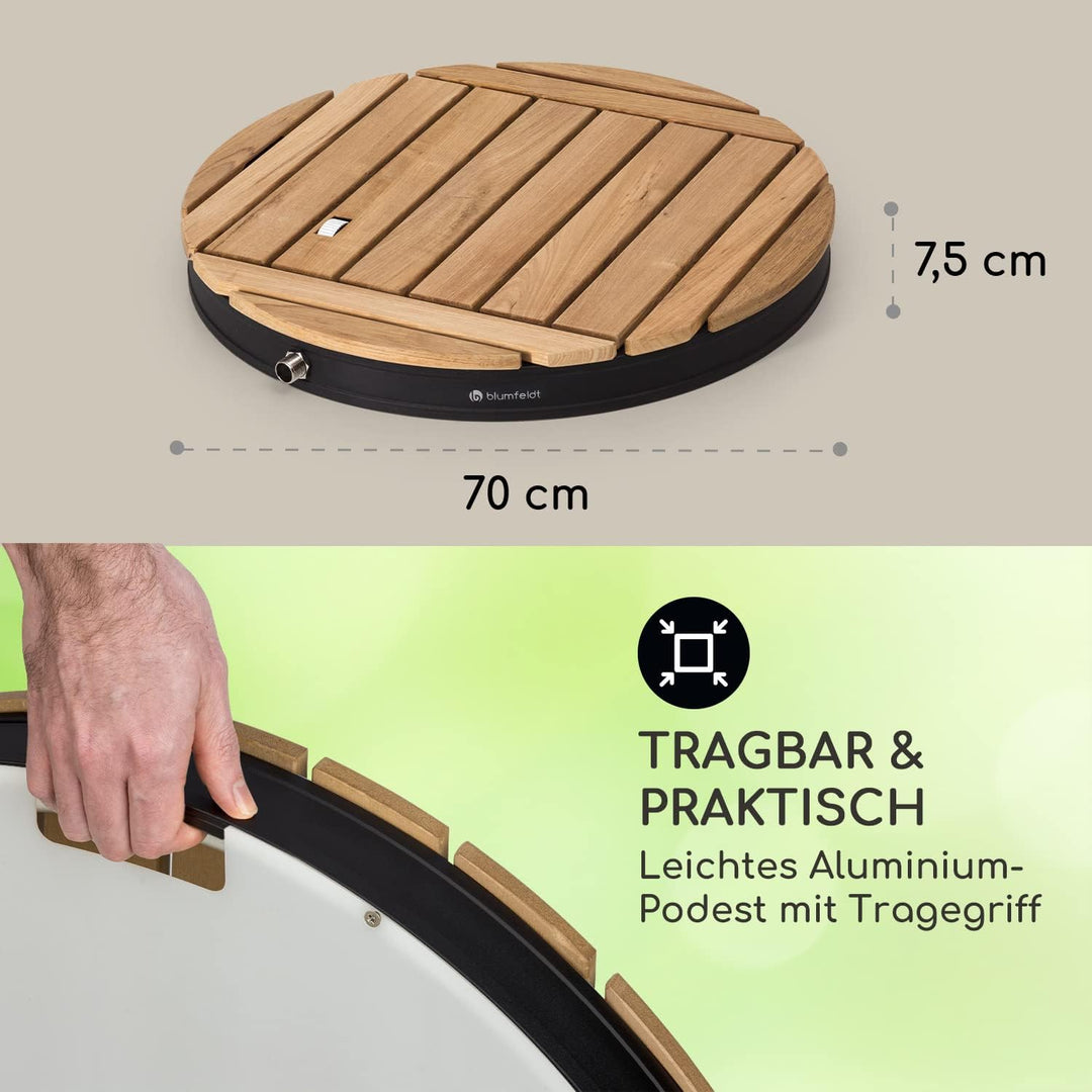blumfeldt Mobile Gartendusche, Aussendusche für den Garten, Bodendusche mit 4m Wasserstrahlhöhe, Bod