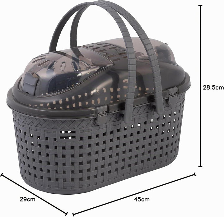 Iris Ohyama, Korb, Box, Tasche, Transportkäfig aus Kunststoff(PP) für Katze, Hund, 45 x T29 x H28.5