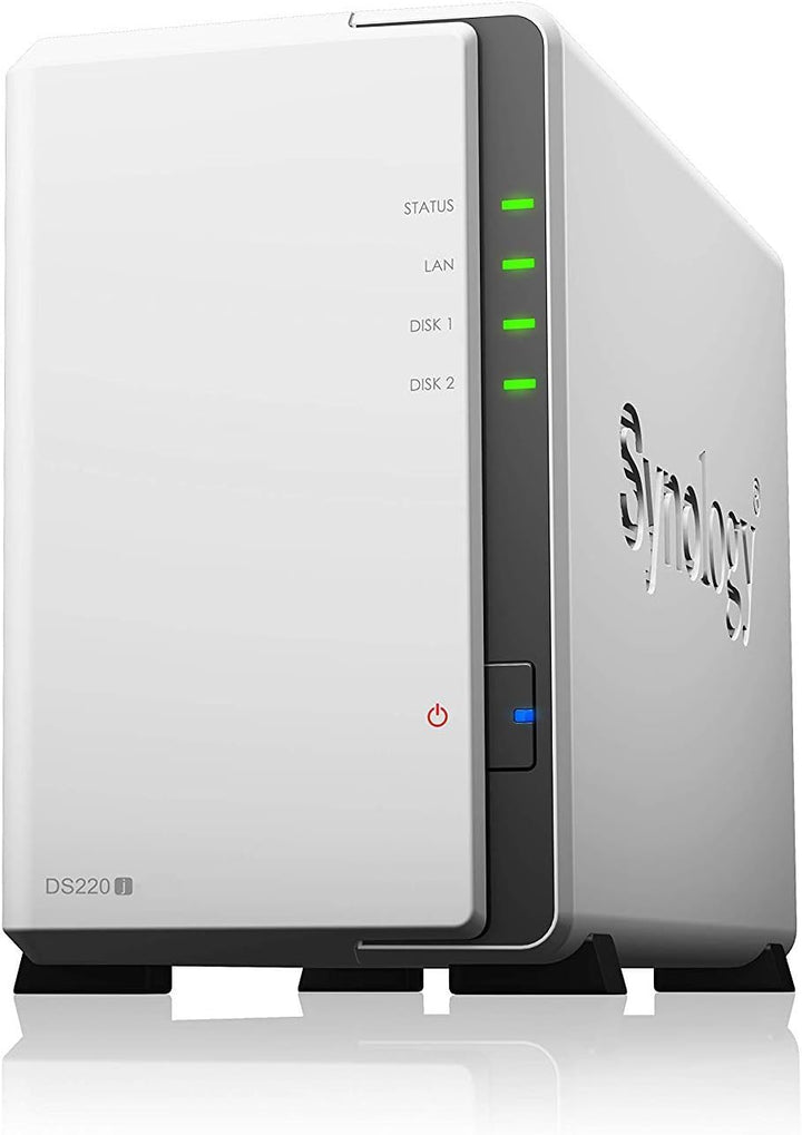 Synology DS220j DiskStation Server Nas 2-Bay Desktop Server Bundle, Kapazität 12000 GB (12 TB), Type