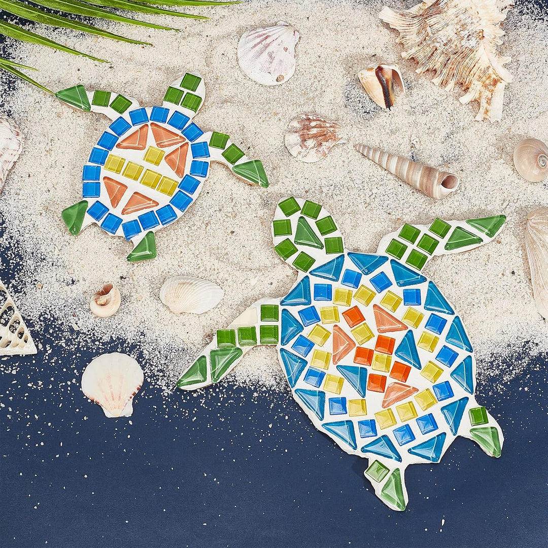 WEBEEDY 2 Set DIY Schildkröten-Mosaik-Kit Mosaik-Meeresschildkröten-Mosaik-Wandkunst-Schildkröten-Ba