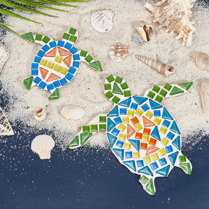 WEBEEDY 2 Set DIY Schildkröten-Mosaik-Kit Mosaik-Meeresschildkröten-Mosaik-Wandkunst-Schildkröten-Ba