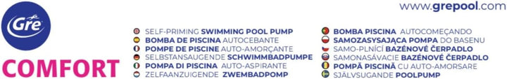 Gre PP077 - Poolfilterpumpe, 550 W, 9,5 m3/h, im Einklang mit der europäischen Ökodesign-Richtlinie