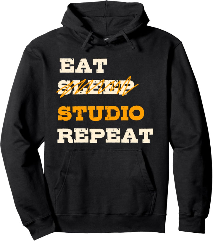 Eat Sleep Studio Repeat | Funny Architect Design Studio Pullover Hoodie